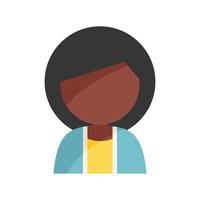 African woman icon flat vector. Adult person vector