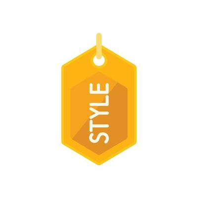 Style cloth label icon flat vector. Cotton tag