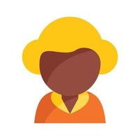 African farmer icon flat vector. Work people vector