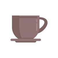 Cappuccino cup icon flat vector. Morning food vector