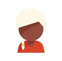 African person icon flat vector. Work happy vector