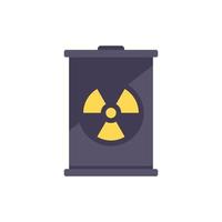 Nuclear barrel icon flat vector. Global disaster vector