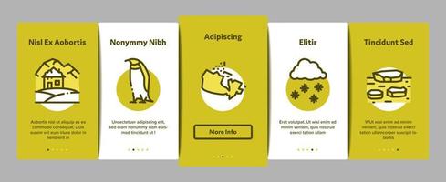 Arctic And Antarctic Onboarding Elements Icons Set Vector