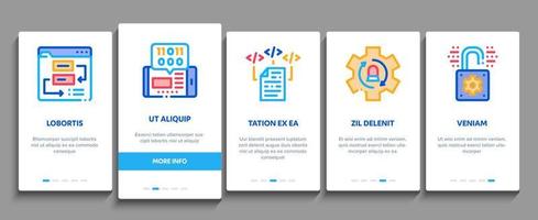 Software Testing And Analysis Onboarding Elements Icons Set Vector