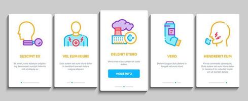 Asthma Sick Allergen Onboarding Elements Icons Set Vector