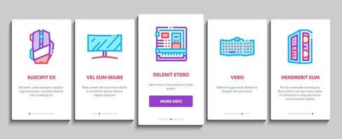 Computer Technology Onboarding Elements Icons Set Vector
