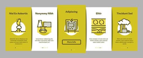 Geothermal Energy Onboarding Elements Icons Set Vector