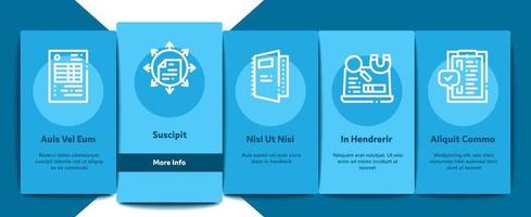 Audit Finance Report Onboarding Elements Icons Set Vector