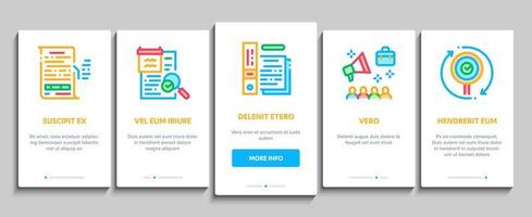 Audit Finance Report Onboarding Elements Icons Set Vector