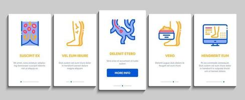 Varicose Veins Disease Onboarding Elements Icons Set Vector