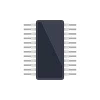 Processor technology icon flat vector. Cpu circuit vector