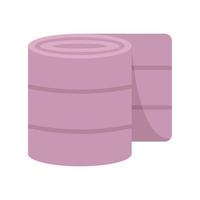 Textile roll bandage icon flat vector. Body damage vector