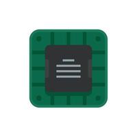 Digital cpu icon flat vector. Chip circuit vector