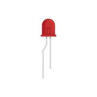 Led diode icon flat vector. Light semiconductor vector