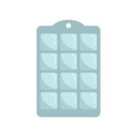 Square ice cube tray icon flat vector. Water container vector