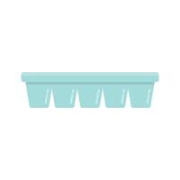 Plastic ice cube tray icon flat vector. Water container vector
