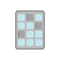 Cooler ice cube tray icon flat vector. Mold container vector