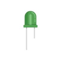 Bright diode icon flat vector. Led semiconductor vector