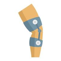 Young foot hurt icon flat vector. Bandage injury vector