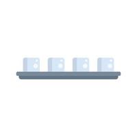 Freezer ice cube tray icon flat vector. Water container vector