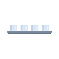 Freezer ice cube tray icon flat vector. Water container vector