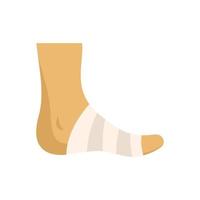 Bandage foot finger icon flat vector. Accident fracture vector