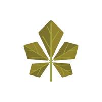 Nut tree leaf icon flat vector. Autumn fall vector