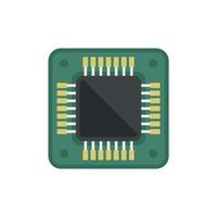 Board cpu icon flat vector. Digital microchip vector