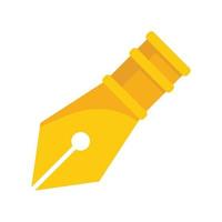 Gold nib icon flat vector. Ink tool vector