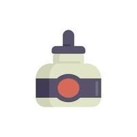 Ink bottle icon flat vector. Nib tool vector