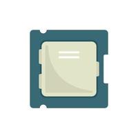 Processor chip icon flat vector. Circuit cpu vector