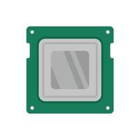 Electronic cpu icon flat vector. Computer data vector