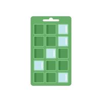 Mold ice cube tray icon flat vector. Water container vector