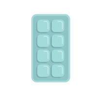 Open ice cube tray icon flat vector. Water container vector