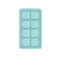 Open ice cube tray icon flat vector. Water container vector