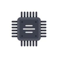 Computer cpu icon flat vector. Circuit chip vector