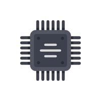 Computer cpu icon flat vector. Circuit chip vector