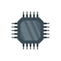 Data cpu icon flat vector. Digital computer vector