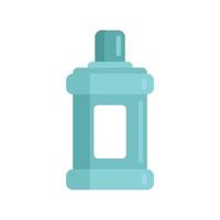 Mouthwash icon flat vector. Tooth boottle vector