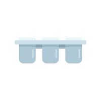 Fridge ice cube tray icon flat vector. Form container vector