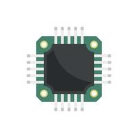 Microchip icon flat vector. Cpu circuit vector