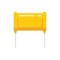 Diode capacitor icon flat vector. Component resistor vector