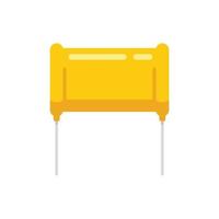 Diode capacitor icon flat vector. Component resistor vector