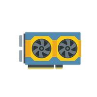 Video card processor icon flat vector. Computer gpu vector