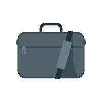 Laptop suitcase icon flat vector. Case bag vector