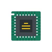 Pc processor icon flat vector. Computer core vector