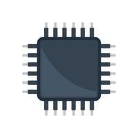 Science cpu icon flat vector. Circuit chip vector