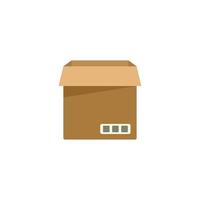 Service box icon flat vector. Carton delivery vector