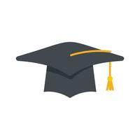 Student graduation hat icon flat vector. School graduate vector