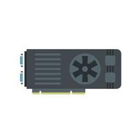 Video card cooler icon flat vector. Computer gpu vector